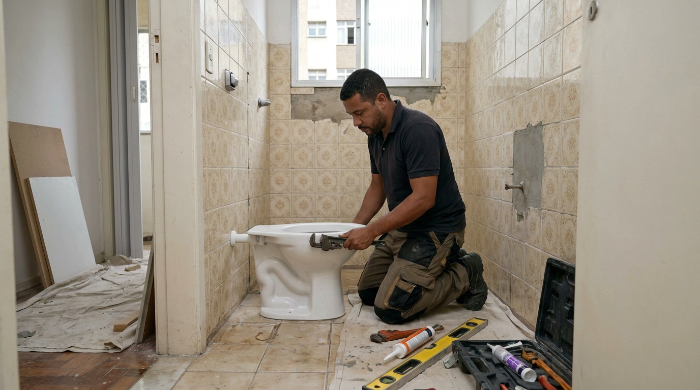 Instalação de vaso sanitário profissional em Brasília‑DF