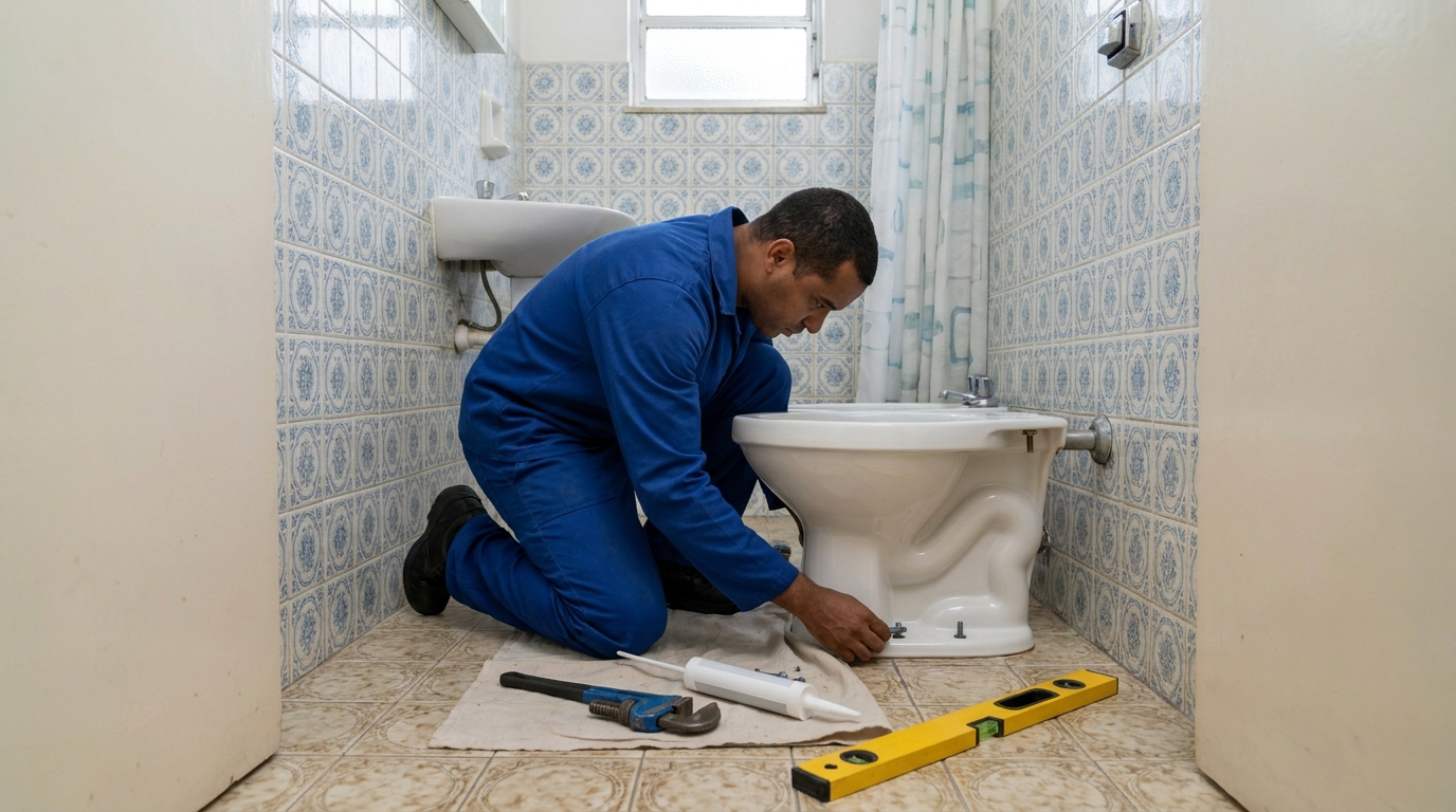 Instalação de vaso sanitário residencial em Brasília‑DF